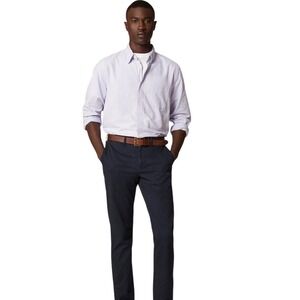 J.Crew Mens Stretch Chino Pants Navy Blue 34x30 Casual Workwear Trousers